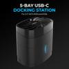 SABRENT 5-Bay USB-C Docking Station for 2.5 SATA HDDs and SSDs with Built-in Cooling Fan (DS-5R15) view 2