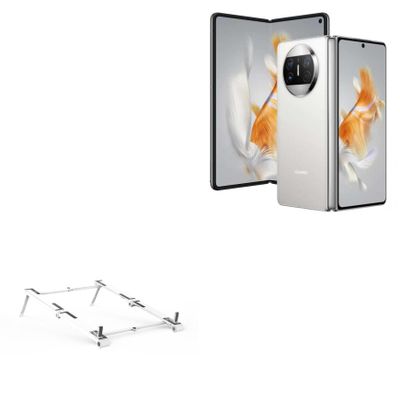 BoxWave Stand and Mount Compatible with Huawei Mate X3 - Pocket Aluminum Stand 3-in-1, Portable Multi Angle Viewing Riser - Metallic Silver