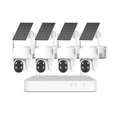 AKAVIG 4CH 4MP Solar Power Security Camera System, Wireless Full HD CCTV Home WiFi Solar Surveillance NVR Kit with Two-Way Audio, Color Night Vision, Human Detection