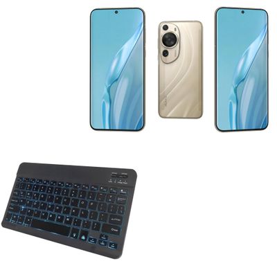 BoxWave Keyboard Compatible with Huawei P60 - SlimKeys Bluetooth Keyboard - with Backlight, Portable Slim LED 7 Colors - Jet Black