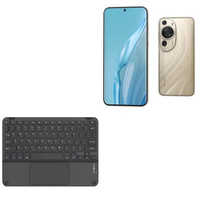 BoxWave Keyboard Compatible with Huawei P60 Art - SlimKeys Bluetooth Keyboard with Trackpad, Portable Slim TouchPad - Jet Black