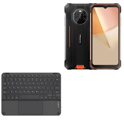 BoxWave Keyboard Compatible with Blackview BL8800 - SlimKeys Bluetooth Keyboard with Trackpad, Portable Slim TouchPad - Jet Black