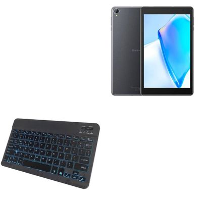 BoxWave Keyboard Compatible with Blackview Tab 5 - SlimKeys Bluetooth Keyboard - with Backlight, Portable Slim LED 7 Colors - Jet Black