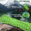 TECEUM Rope  90 Feet x 3/8 Inch (10mm)  Green Gray  Strong All-Purpose Utility Rope  Camping, Crafting, Flag Pole, Indoor & Outdoor  Polypropylene Nylon Poly Lightweight Diamond Braided Cord view 3