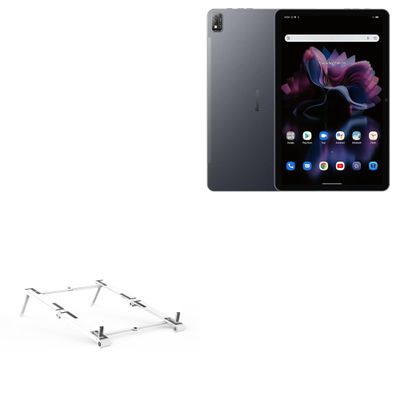 BoxWave Stand and Mount Compatible with Blackview Tab 16 - Pocket Aluminum Stand 3-in-1, Portable Multi Angle Viewing Riser - Metallic Silver