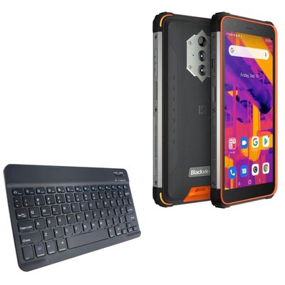 BoxWave Keyboard Compatible with Blackview BV6600 Pro - SlimKeys Bluetooth Keyboard, Portable Thin with Chiclet-Style Keys - Jet Black