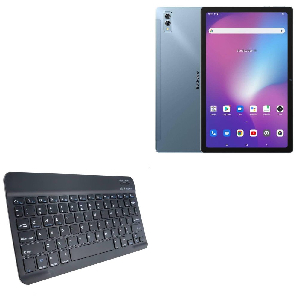 BoxWave Keyboard Compatible with Blackview Tab 11 SE - SlimKeys Bluetooth Keyboard, Portable Thin with Chiclet-Style Keys - Jet Black