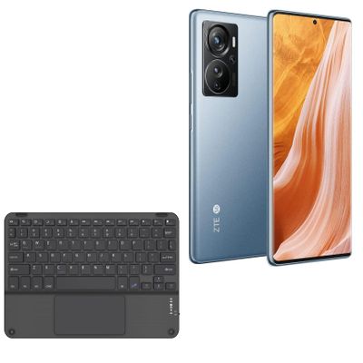 BoxWave Keyboard Compatible with ZTE Axon 40 Pro - SlimKeys Bluetooth Keyboard with Trackpad, Portable Slim TouchPad - Jet Black