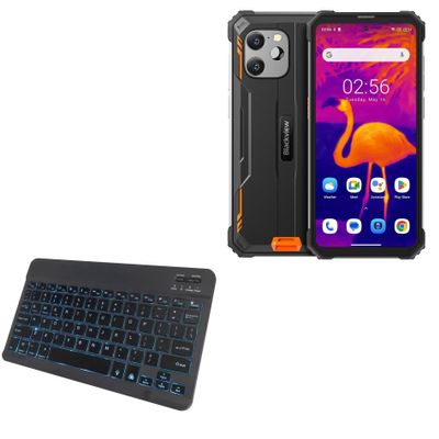 BoxWave Keyboard Compatible with Blackview BV8900 - SlimKeys Bluetooth Keyboard - with Backlight, Portable Slim LED 7 Colors - Jet Black
