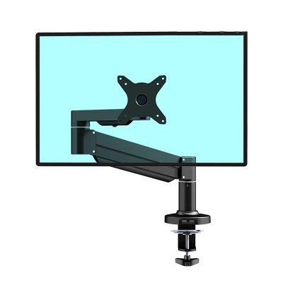 Listed TV Mount Single Monitor Desk Mount Stand Tilt and Swivel Adjustable Aluminum Alloy Single Desk Arm Stand Monitor Stand with 2 USB3.0 Ports, 3 Colors Motion TV Bracket (Color : Black, Size : 1
