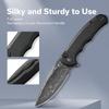 CIVIVI Button Lock Praxis Pocket Knife for EDC, Upgrade Folding Knife with Flipper 3.75" Damascus Blade plus Aluminum Handle, Cool Precious Gift for Men Women C18026E-DS1 view 3