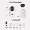Andoer 1080P HD Wireless Security Camera WiFi Camera 3MP Pan/Tilt Camera with 360Motion Tracking IR Night Vision 2-Way Audio Wireless Baby Monitor App Control BT Connection for Android/Windows/iOS view 3