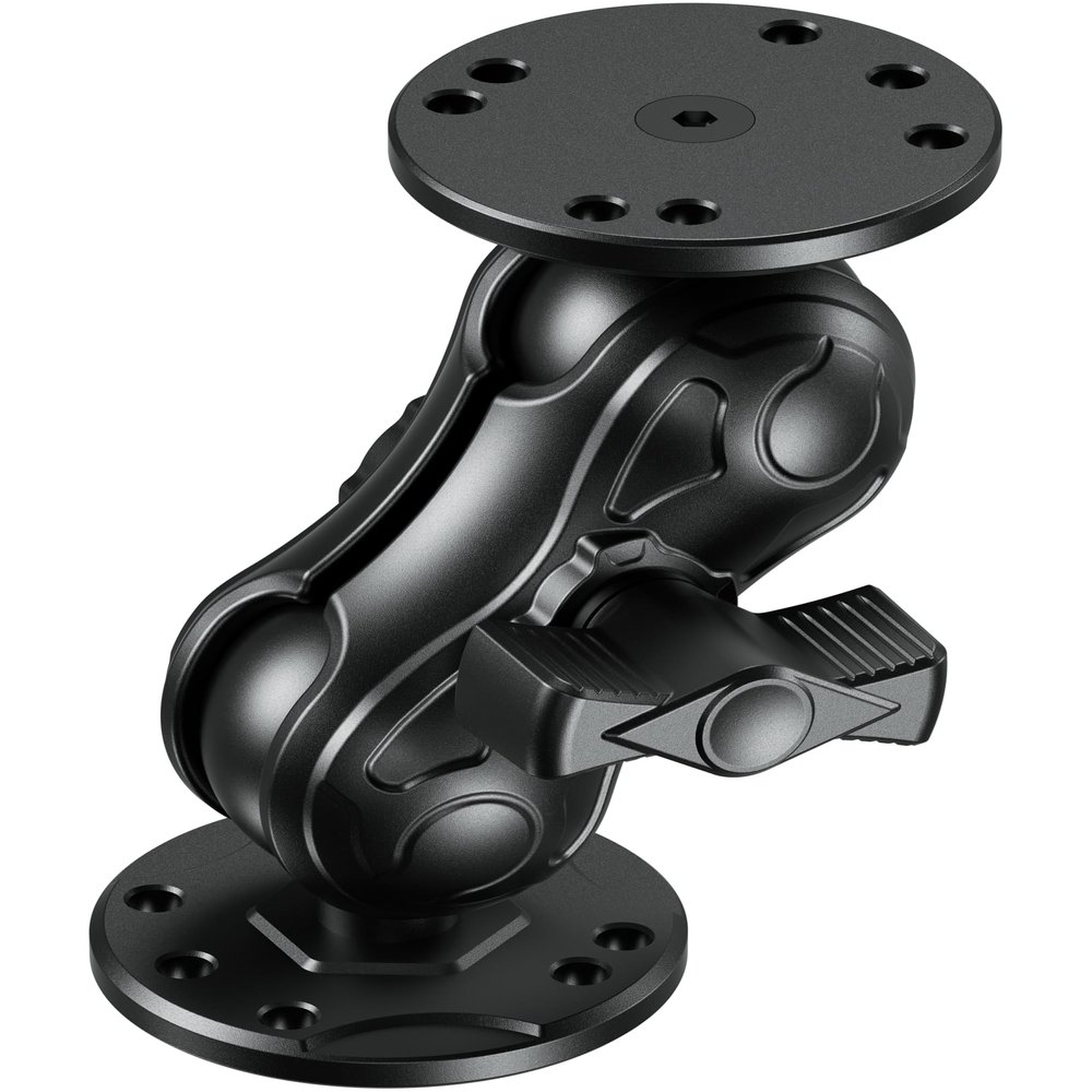 VAZESWIN Aluminum Alloy Fish Finder Mount with 1.5" Ball AMPS Hole Round Plates, 3.5" Short Arm Marine Electronic Mount Tablet Holder for Garmin, Lowrance, Humminbird, Raymarine and More