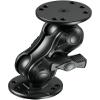 VAZESWIN Aluminum Alloy Fish Finder Mount with 1.5" Ball AMPS Hole Round Plates, 3.5" Short Arm Marine Electronic Mount Tablet Holder for Garmin, Lowrance, Humminbird, Raymarine and More view 1