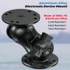 VAZESWIN Aluminum Alloy Fish Finder Mount with 1.5" Ball AMPS Hole Round Plates, 3.5" Short Arm Marine Electronic Mount Tablet Holder for Garmin, Lowrance, Humminbird, Raymarine and More view 2