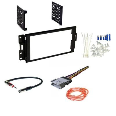 Double Din Car Stereo Radio Dash Install Kit, Wire Harness, Antenna Adapter, and Install Parts Made for 2004-2008 Pontiac Grand Prix- No Bose