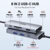 Selore Docking Station for MacBook Pro Air, USB C Hub for MacBook,Dual HDMI Adapter for USB for MacBook,Docking Station Dual Monitor for MacBook Pro Air with Dual HDMI,USB C,2 USB A,PD,SD/TF Reader view 2