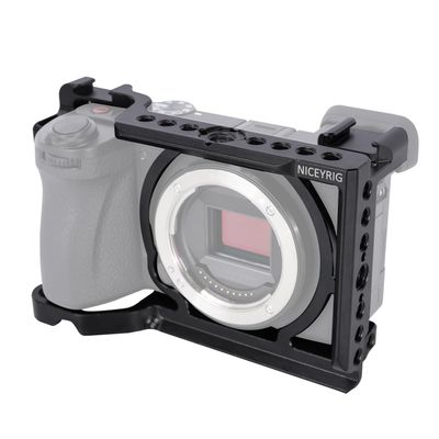 NICEYRIG Cage for Sony Alpha A6700 Mirrorless Camera, with QD Hole, NATO Rails and Cold Shoe Mounts - 567