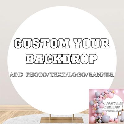 Leowefowa 7.2x7.2ft Polyester Round Custom Backdrop Personalized Circle Backdrops Customized Design Your Own Photo Picture Text Logo Kids Birthday Baby Shower Wedding Anniversary Decor Custom Banner