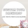 Leowefowa 7.2x7.2ft Polyester Round Custom Backdrop Personalized Circle Backdrops Customized Design Your Own Photo Picture Text Logo Kids Birthday Baby Shower Wedding Anniversary Decor Custom Banner view 1