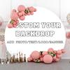 Leowefowa 7.2x7.2ft Polyester Round Custom Backdrop Personalized Circle Backdrops Customized Design Your Own Photo Picture Text Logo Kids Birthday Baby Shower Wedding Anniversary Decor Custom Banner view 3