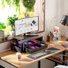 Simple Trending Monitor Stand Riser and Computer Wood Desk Organizer with Drawer and Pen Holder for Laptop, Computer, iMac, Black view 3