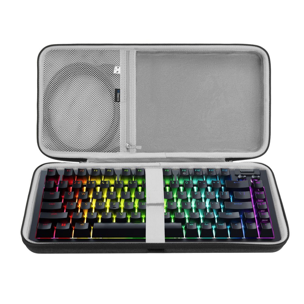 Geekria 75% 84 Key Mechanical Gaming Keyboard Case, Hard Shell Travel Carrying Bag, Compatible with Razer BlackWidow V4 / BlackWidow V4 Pro, GMMK PRO, Keychron Q1 HE (Slim)