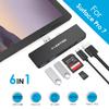 LENTION Surface Pro 7 USB C Hub Docking Station,6-in-1 Surface Pro 7 Hub,4K@60Hz USB C to HDMI Hub,SD&Micro SD Dual Card Reader Hub,2 USB 3.0 Hub,60W Type C Charging Port Hub(CS34,Black) view 2