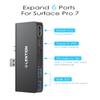 LENTION Surface Pro 7 USB C Hub Docking Station,6-in-1 Surface Pro 7 Hub,4K@60Hz USB C to HDMI Hub,SD&Micro SD Dual Card Reader Hub,2 USB 3.0 Hub,60W Type C Charging Port Hub(CS34,Black) view 3
