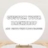 Leowefowa 7.5x7.5ft Polyester Round Custom Backdrop Personalized Circle Backdrops Customized Design Your Own Photo Picture Text Logo Kids Birthday Baby Shower Wedding Anniversary Decor Custom Banner view 2