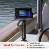 VAZESWIN Aluminum Alloy Fish Finder Mount with 1.5" Ball AMPS Hole Round Plates, 9.1" Long Arm Marine Electronic Mount Tablet Holder for Garmin, Lowrance, Humminbird, Raymarine and More view 3