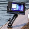 VAZESWIN Aluminum Alloy Fish Finder Mount with 1.5" Ball AMPS Hole Round Plates, 9.1" Long Arm Marine Electronic Mount Tablet Holder for Garmin, Lowrance, Humminbird, Raymarine and More view 4