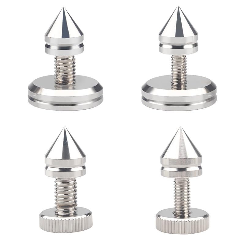 4PCS M6 M8 HiFi Audio Speaker Amplifier Spikes Pure Copper Rhodium Plated Shock Pad Speakers Repair Parts Foot Nails/Pads Stand(4PCS SM6 Foot Nails)