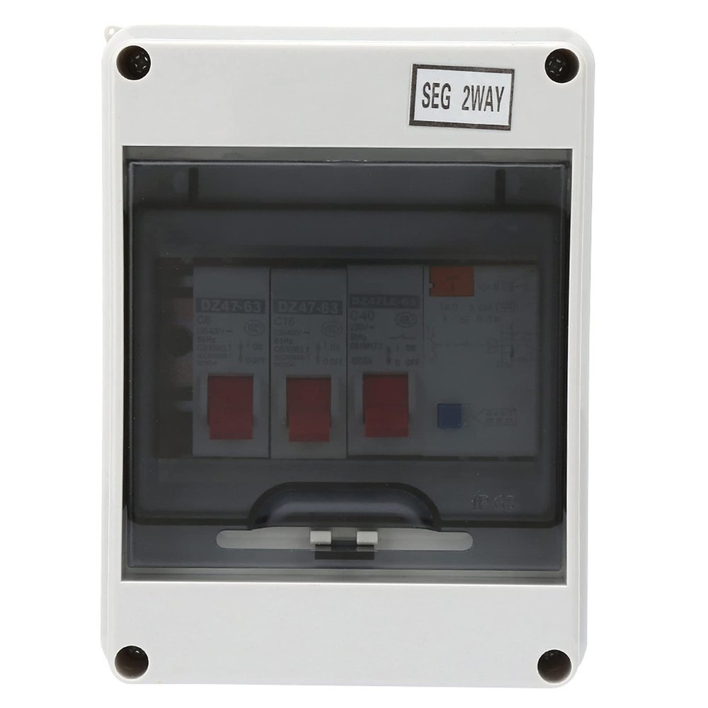 Consumer Unit, Impact Resistant Garage Consumer Unit 40A 30mA IP65 Protection Housing for Outbuildings