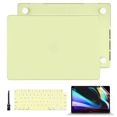 Batianda for M3 New MacBook Pro 14 inch Case M2 M1 Pro/Max Chip A2779/A2918/A2992 Model 2023 2021 Release, Frosted Rubberized Hard Shell Case with Keyboard Cover Screen Protector, Fluorescent Yellow