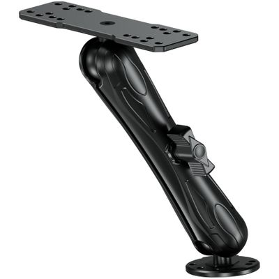VAZESWIN Aluminum Alloy Fish Finder Mount with C Size 1.5" Ball Rectangular Plate & Round Base, 9.1" Long Arm Marine Electronic Mount Compatible with Garmin, Lowrance, Humminbird, Raymarine and More