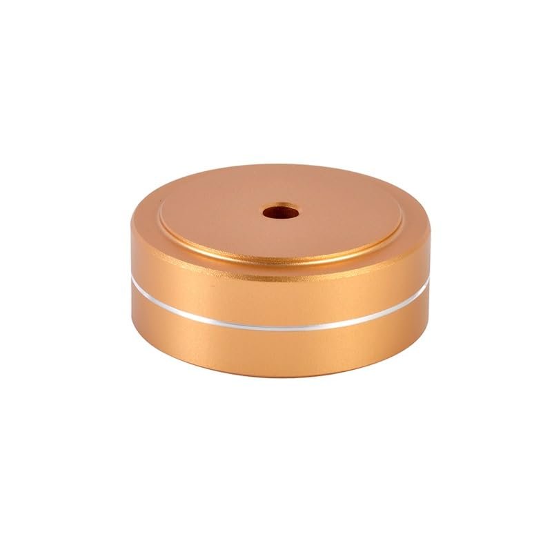 4Pcs Aluminum Speaker Box Spikes Stand Feet Pad Amplifier DAC Decoder Audio Computer Rubber Buffer Floor Foot Nail(50mm 15mm,Golden)