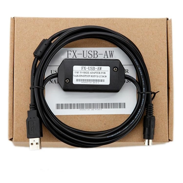 FX-USB-AW Applicable PLC Programming Cable FX3U,FX3G,FX1N,FX2N,FX1S Series Black Download Cable