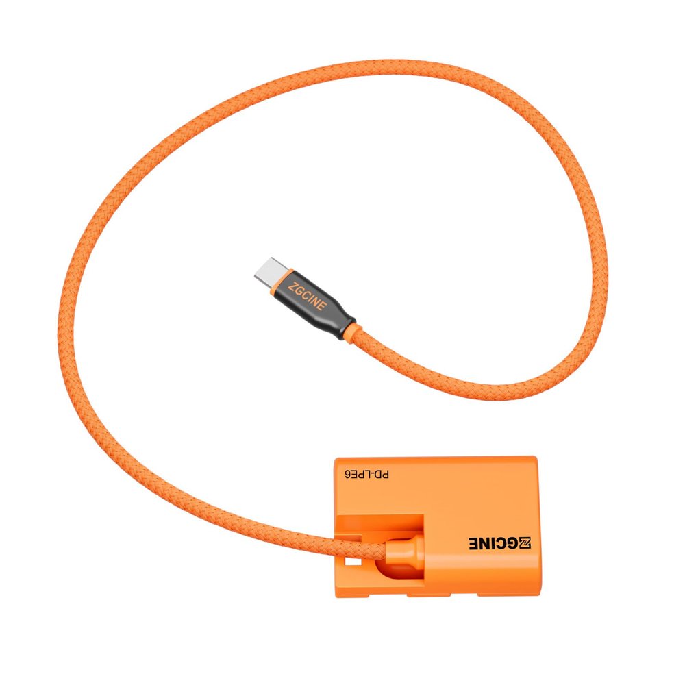 ZGCINE USB-C to LPE6 Dummy Battery Cable(Braided Wire