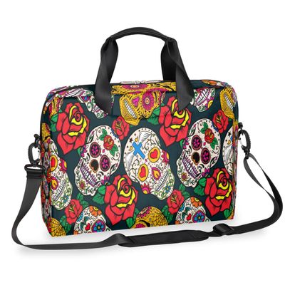 bisibuy Cross Skull Laptop Bag 16 Inch with Shoulder Straps & Handle Water-Resistant Durable Messenger Bag for Men Women Business Office Travel Gifts