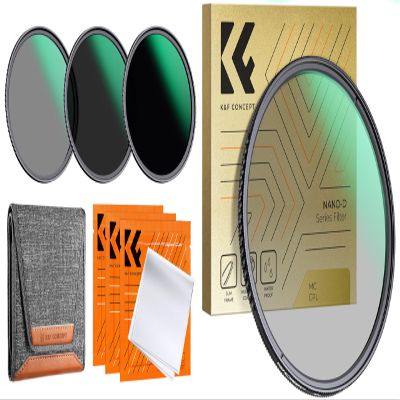 55mm ND8/ND64/ND100/ CPL Lens Filters Kit (4 Pcs) Fixed Neutral Density Circular Polarizing Lens Filter with 24 Multi-Layer Coated for Camera Lens