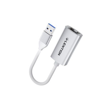 LENTION USB 3.0 Type A to Gigabit Ethernet Adapter, RJ45 Network Converter Compatible with Nintendo Switch, MacBook Pro/Air, Surface, Chromebook, Windows Laptops,More (HU604, Silver)