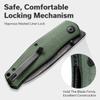 CIVIVI Sokoke Folding Knife, Pocket Knife for EDC, 3.35" Damascus Steel Blade Canvas Micarta Handle Thumb Stud Opener Front Flipper Utility Knife C22007-DS2 view 4