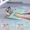 Wireless Keyboard and Mouse Combo - Full-Sized Ergonomic Keyboard with Wrist Rest, Phone Holder, Sleep Mode, Silent 2.4GHz Cordless Keyboard Mouse Combo for Computer, Laptop, PC, Mac, Windows (Green) view 2