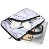 11 11.6 12 12.1 12.5 inches Laptop Sleeve Chromebook Case Ultrabook Case Notebook Sleeve PC Messenger Bag Tablet Case Neoprene Handle Sleeve for Women Men, Two Pockets(White Marble) view 4