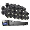 ANNKE 16CH Wired Security Camera System with Mic/Audio, 8MP H.265+ 16 Channel DVR with AI Human/Vehicle Detection, 16x IP67 CCTV 3K Cam with Dual Color Night Vision, Compatible with Alexa, 6TB HDD view 1