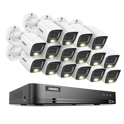 ANNKE 16CH Security Camera System, 8MP H.265+ 4K Surveillance AI DVR and 16x 3K 2960 * 1667 CCTV Camera with Smart Dual Light, Built-in Mic, AI Human/Vehicle Detection, Work with Alexa, NO Hard Drive