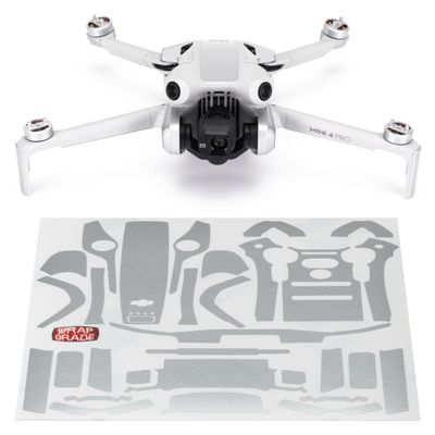WRAPGRADE Skin Stickers Compatible with DJI Mini 4 Pro | Accent Color (Airforce Silver)