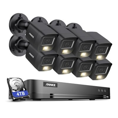 ANNKE 16CH Wired Security Camera System with Mic/Audio, 8MP H.265+ 16 Channel DVR with AI Human/Vehicle Detection, 8X IP67 CCTV 3K Cam with Dual Color Night Vision, Compatible with Alexa, 4TB HDD