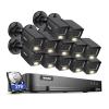 ANNKE 16CH Wired Security Camera System with Mic/Audio, 8MP H.265+ 16 Channel DVR with AI Human/Vehicle Detection, 12x IP67 CCTV 3K Cam with Dual Color Night Vision, Compatible with Alexa, 2TB HDD view 1